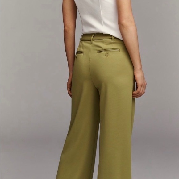 Maeve Olive-Green Wide Leg Trousers - Picture 3 of 5